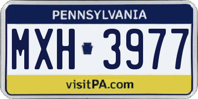 PA license plate MXH3977