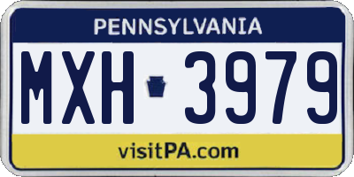 PA license plate MXH3979