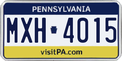 PA license plate MXH4015