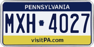 PA license plate MXH4027
