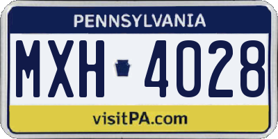 PA license plate MXH4028
