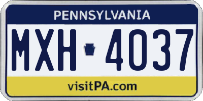 PA license plate MXH4037
