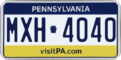 PA license plate MXH4040