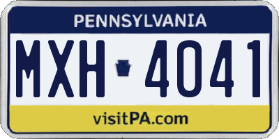 PA license plate MXH4041
