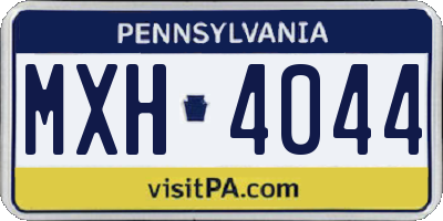 PA license plate MXH4044