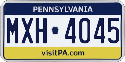 PA license plate MXH4045