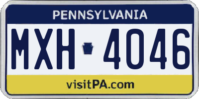 PA license plate MXH4046