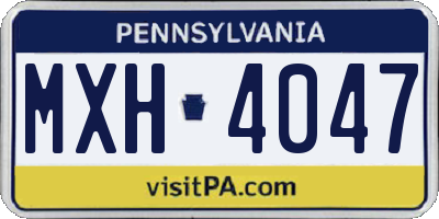 PA license plate MXH4047