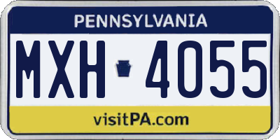 PA license plate MXH4055