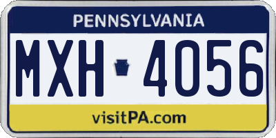PA license plate MXH4056