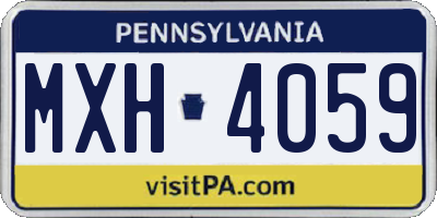 PA license plate MXH4059