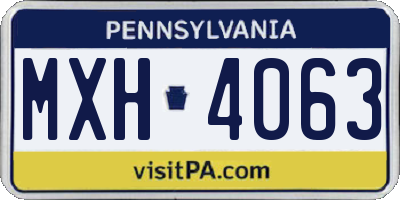 PA license plate MXH4063