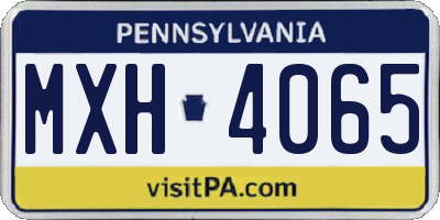 PA license plate MXH4065