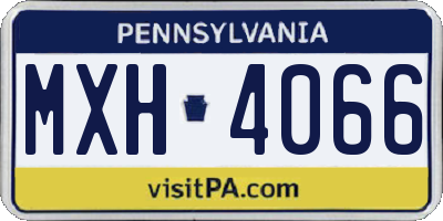 PA license plate MXH4066