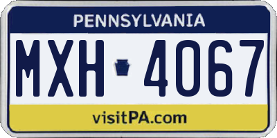 PA license plate MXH4067