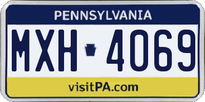 PA license plate MXH4069