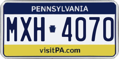 PA license plate MXH4070