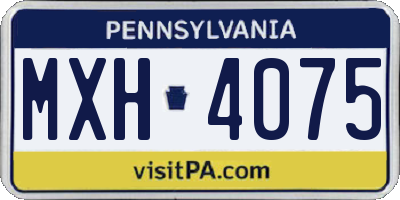 PA license plate MXH4075