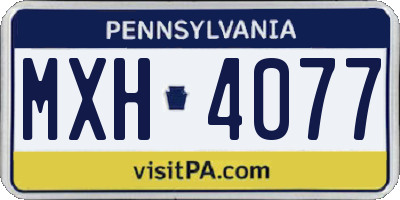 PA license plate MXH4077