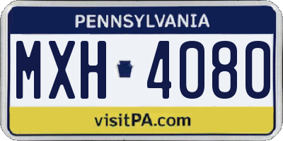 PA license plate MXH4080