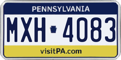 PA license plate MXH4083