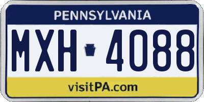 PA license plate MXH4088