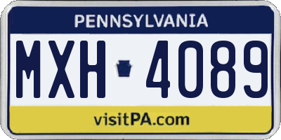 PA license plate MXH4089