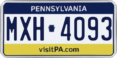 PA license plate MXH4093
