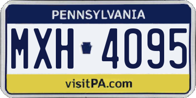 PA license plate MXH4095