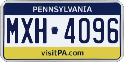 PA license plate MXH4096