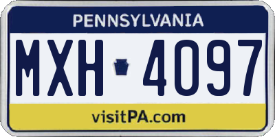 PA license plate MXH4097