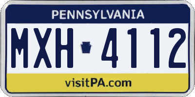PA license plate MXH4112