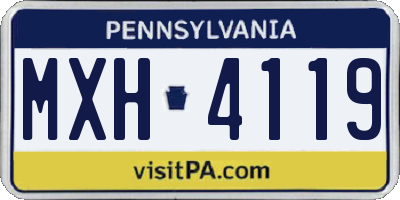 PA license plate MXH4119