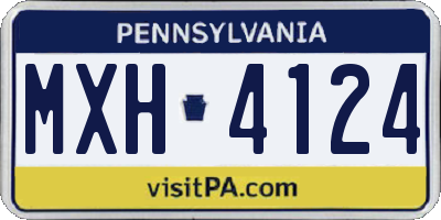 PA license plate MXH4124