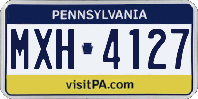 PA license plate MXH4127