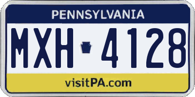 PA license plate MXH4128