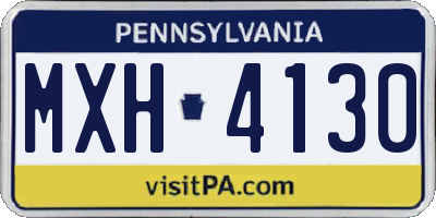 PA license plate MXH4130