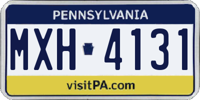 PA license plate MXH4131
