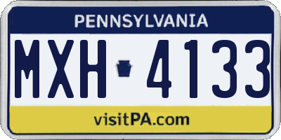 PA license plate MXH4133