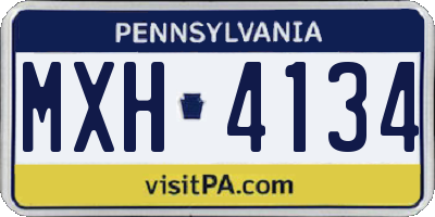 PA license plate MXH4134