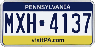 PA license plate MXH4137