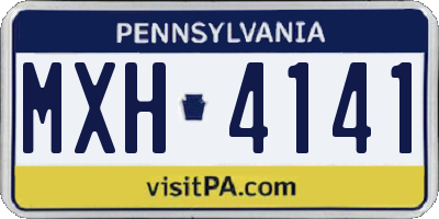 PA license plate MXH4141