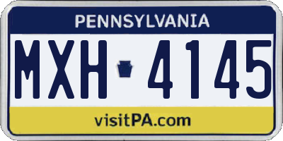 PA license plate MXH4145