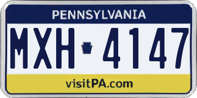 PA license plate MXH4147
