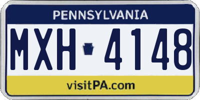 PA license plate MXH4148