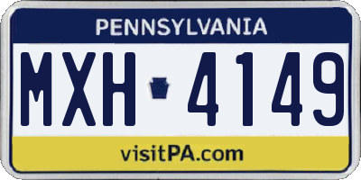 PA license plate MXH4149