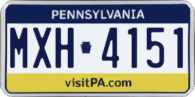 PA license plate MXH4151
