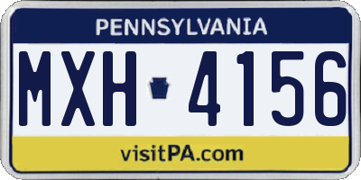 PA license plate MXH4156