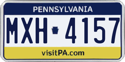 PA license plate MXH4157