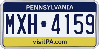 PA license plate MXH4159
